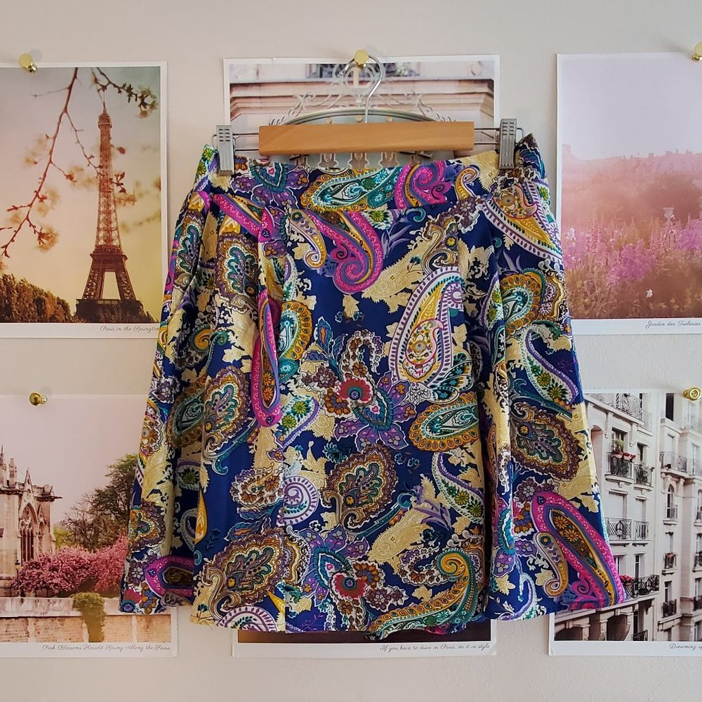 Louche Paisley Skater Skirt